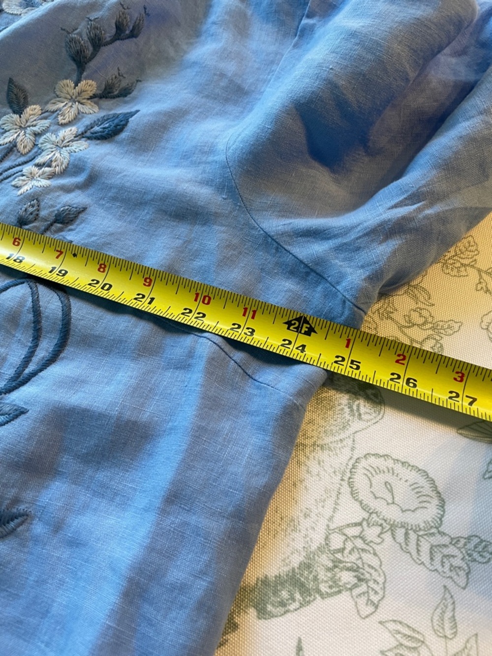 Johnny Was Embroidered Light Blue Floral Tunic - Picture 12 of 12